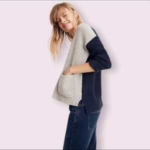 Madewell Patch Pocket Pullover Sweater in Colorblock, M